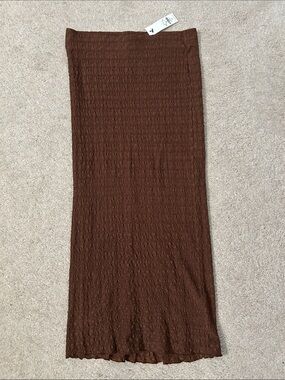 Francesca’s Brown Textured Knit Midi Skirt - Women